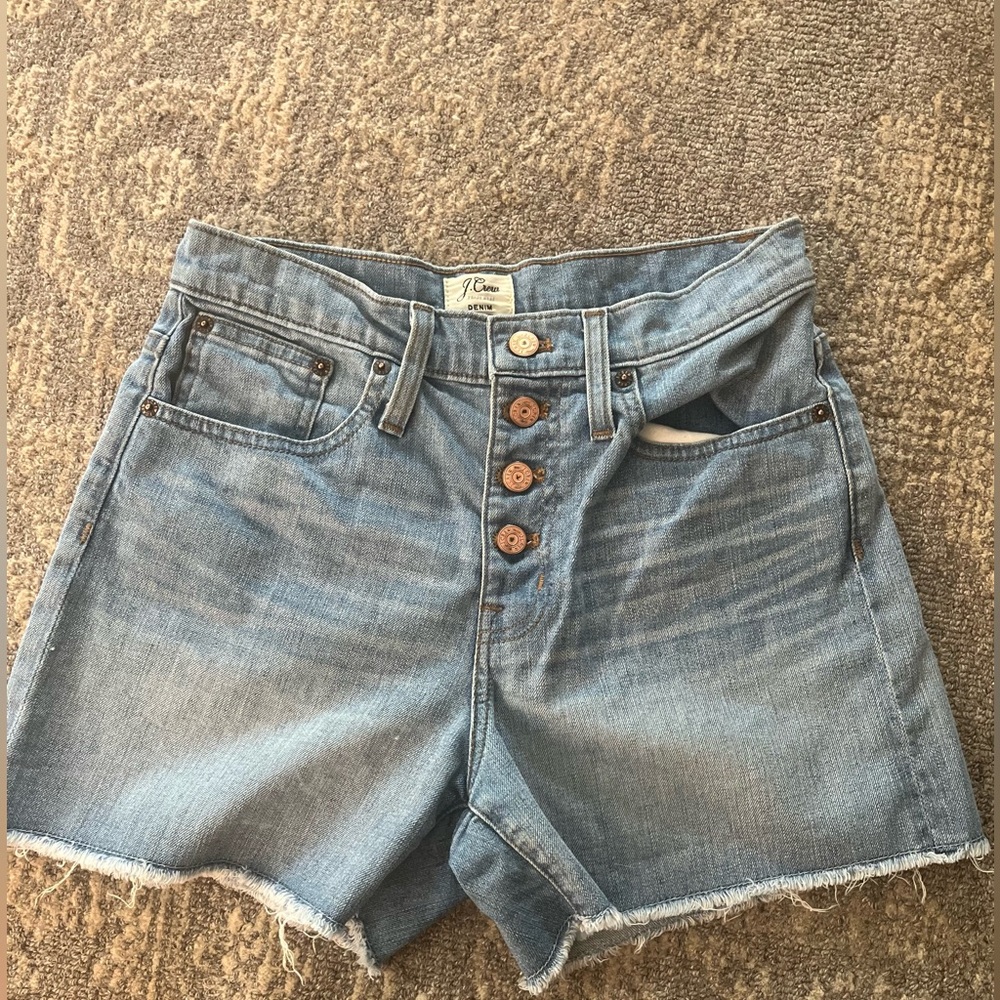 Jcrew high waisted denim shorts button fly size 25